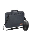 PEDEA Notebooktasche "Elegance", 17,3" + Logitech M190 Maus für Notebooks bis 43,9cm, grau