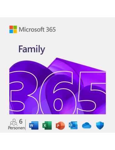 Microsoft 365 Family [6 Benutzer /1 Jahr / 6TB OneDrive] - mit Word, Excel, PowerPoint, OneNote, Outlook, Access und mehr