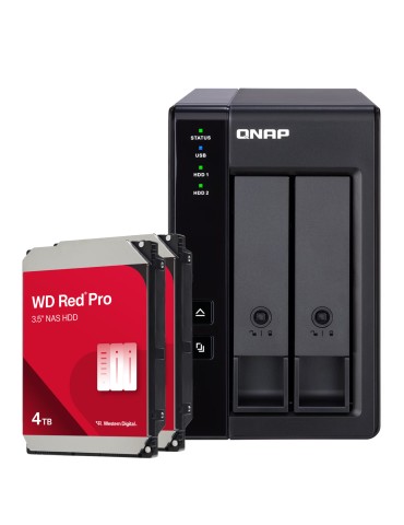 QNAP TR-002 8TB WD Red Pro HDD NAS-Bundle NAS-Erweiterungsgehäuse inkl. 2x 4TB WD Red Pro HDD 3.5 Zoll SATA