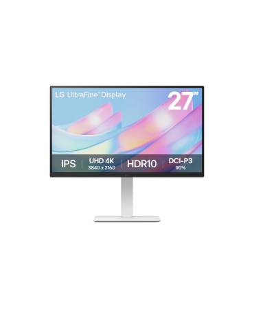 LG UltraFine 27US550- Monitor - 4K UHD Monitor, IPS Panel, Weiß Höhenverstellbar 150mm, Pivot, Drehbar