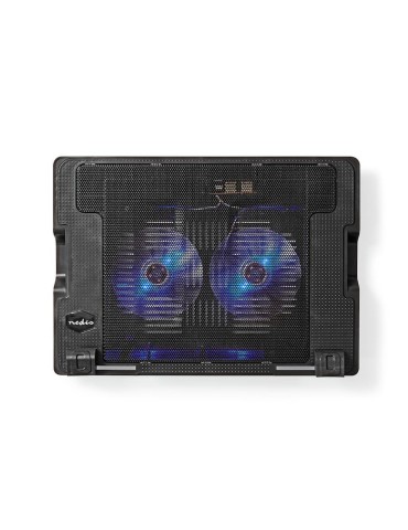 Nedis Notebook-Ständer, Anzahl Lüfter: 2 Stromversorgung über USB | Anzahl Winkel: 4 | 18 " | 1200 U/min | LED 2