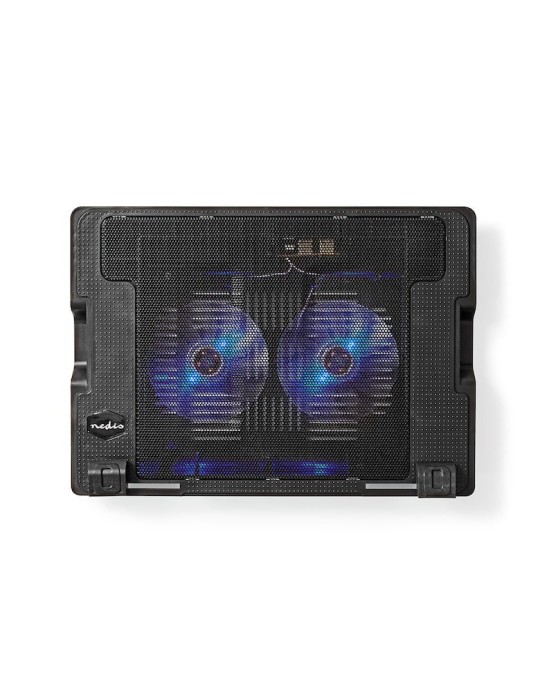 Nedis Notebook-Ständer, Anzahl Lüfter: 2 Stromversorgung über USB | Anzahl Winkel: 4 | 18 " | 1200 U/min | LED