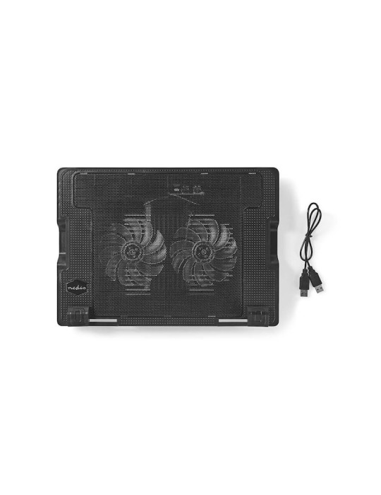 Nedis Notebook-Ständer, Anzahl Lüfter: 2 Stromversorgung über USB | Anzahl Winkel: 4 | 18 " | 1200 U/min | LED