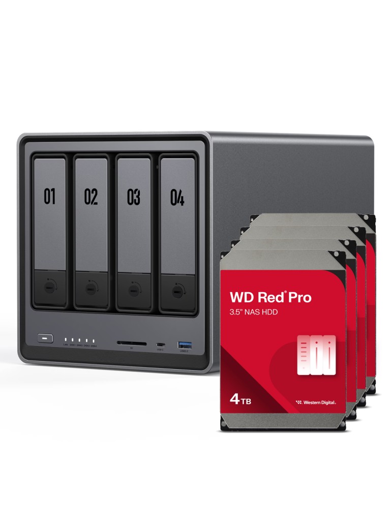 UGREEN DXP4800 16TB WD Red Pro NAS-Bundle NAS inkl. 4x 4TB WD Red Pro 3.5 Zoll SATA Festplatte