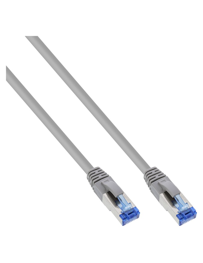 KAB IN InLine Patchkabel, S/FTP (PiMf), Cat.6A 500MHz, halogenfrei, Kupfer, grau, 0,5m
