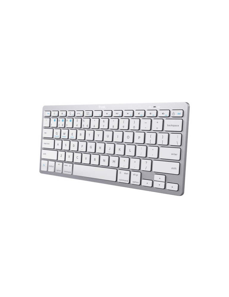 TRUST Kabellose Bluetooth Tastatur, Deutsches QWERTZ-Layout Leiser Tastenanschlag, Integrierte Multimedia- und Funktionstasten, 