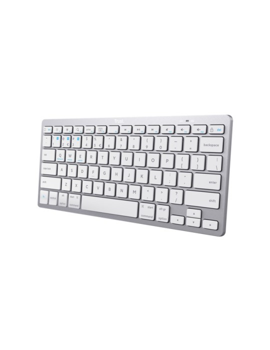 TRUST Kabellose Bluetooth Tastatur, Deutsches QWERTZ-Layout Leiser Tastenanschlag, Integrierte Multimedia- und Funktionstasten, 