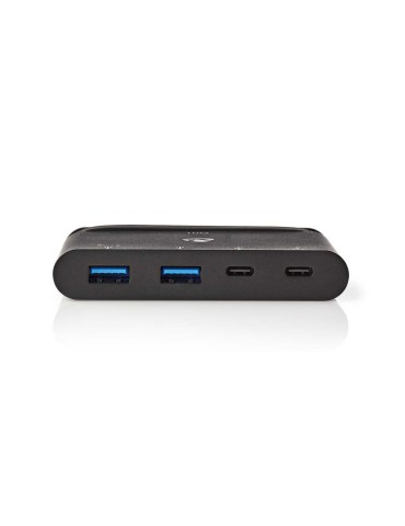 Nedis USB-Adapter USB 3.2 USB Type-C™ 2x USB Type-A / 2x USB Type-C™, Schwarz