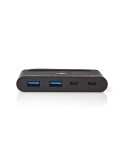 Nedis USB-Adapter USB 3.2 USB Type-C™ 2x USB Type-A / 2x USB Type-C™, Schwarz