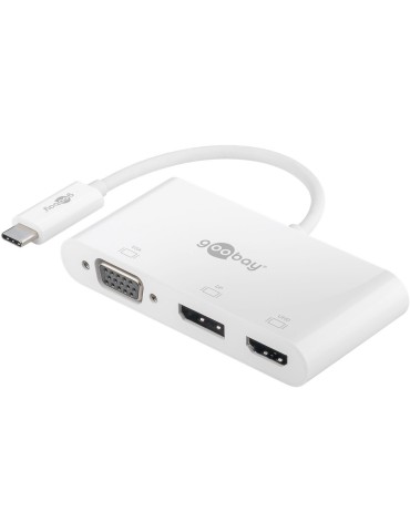 Goobay USB-C Multiport-Adapter VGA+DP+HDMI