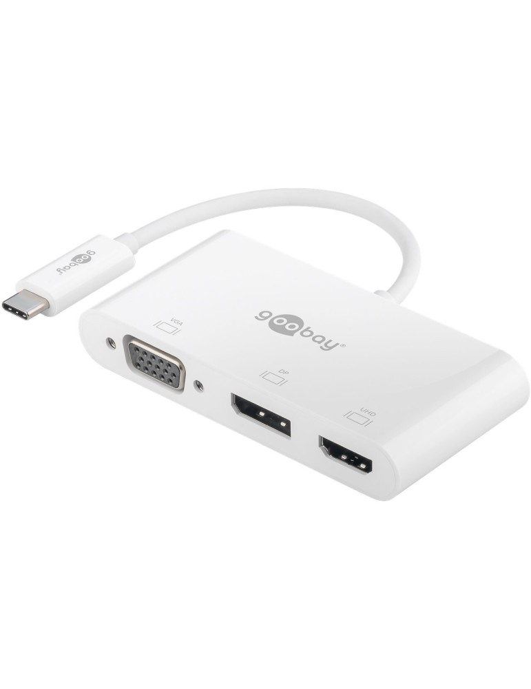 Goobay USB-C Multiport-Adapter VGA+DP+HDMI
