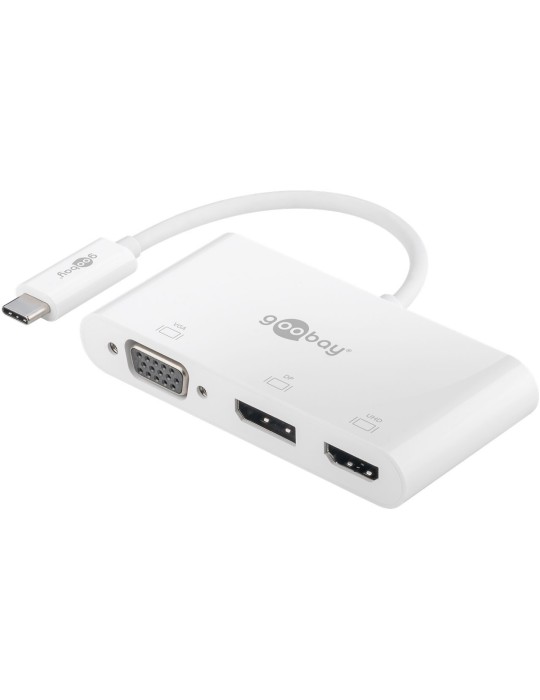 Goobay USB-C Multiport-Adapter VGA+DP+HDMI