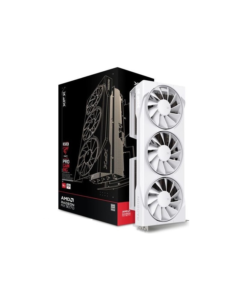 XFX Radeon RX 9070 SWIFT Triple-Fan Gaming 16GB OC White - 16GB GDDR6, 1x HDMI, 3x DP
