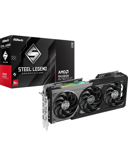 ASRock Radeon RX 9070 XT Steel Legend Dark - 16GB GDDR6, 1x HDMI, 3x DP