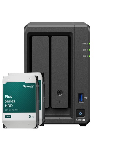 Synology DS725+ 16TB Plus HDD NAS-Bundle NAS inkl. 2x 8TB Synology Plus 3.5 Zoll SATA Festplatte
