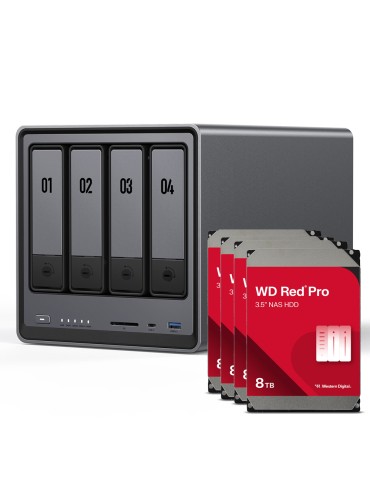 UGREEN DXP4800 32TB WD Red Pro NAS-Bundle NAS inkl. 4x 8TB WD Red Pro 3.5 Zoll SATA Festplatte