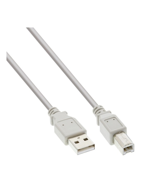 InLine® USB 2.0 Kabel, A an B, beige, 1m