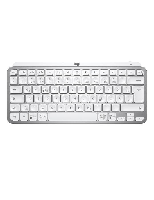 Logitech MX Keys Mini Minimalist Wireless Illuminated Keyboard, kabellose Bluetooth-Tastatur , pale grey