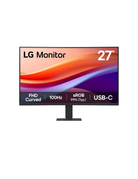 LG 27U421A-B Office Monitor - FHD VA Curved Display, 100HZ USB-C 15 Watt PD