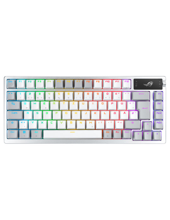 ASUS ROG Azoth White RGB Gaming Tastatur mit 75% Layout - kabellose RGB Gaming Tastatur im Layout 75% mit Bluetooth und einem OL