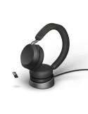 Jabra Evolve2 75 Headset, USB-A Kabellos, Bluetooth, Schwarz, mit Ladestation [UC zertifiziert]