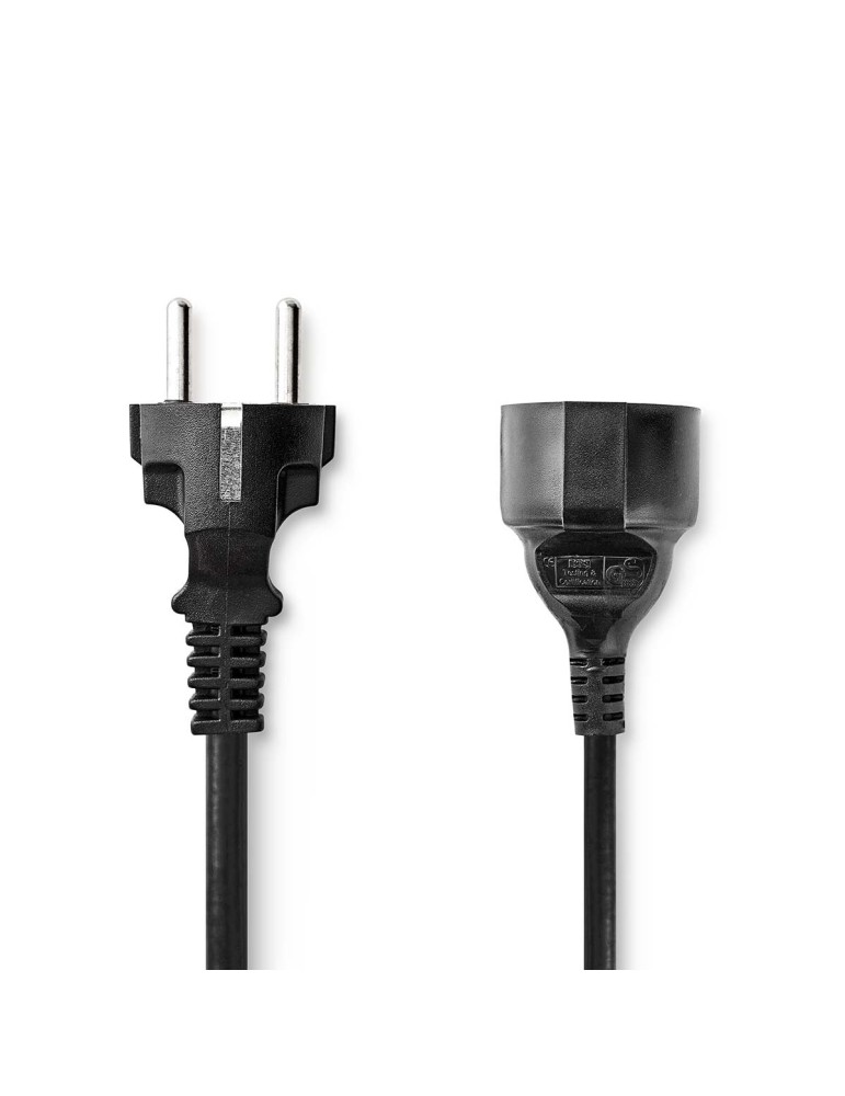 Nedis Stromkabel Schutzkontaktstecker auf Schutzkontaktsbuchse, 5m, schwarz