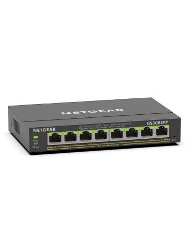 NETGEAR GS308EPP SOHO Plus Switch [8x Gigabit Ethernet PoE+, 123W]