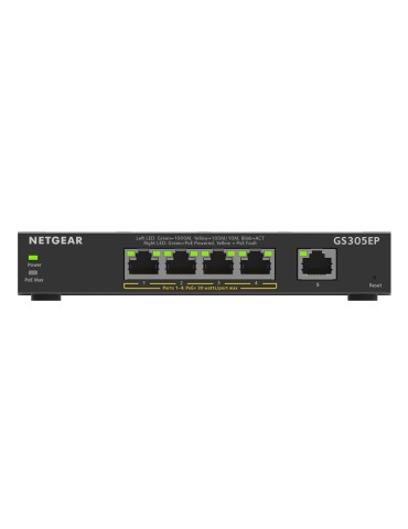 NETGEAR GS305EP SOHO Plus Switch [5x Gigabit Ethernet, 4x PoE+, 63W]