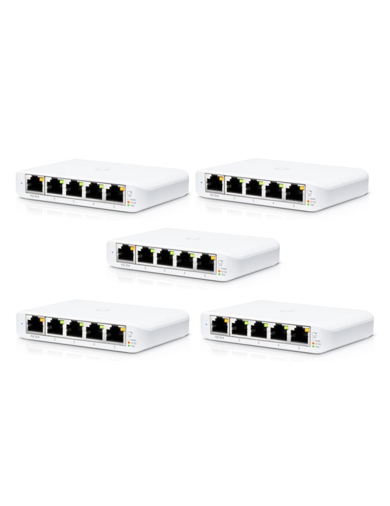 Ubiquiti USW-Flex-Mini Managed Switch 5er Pack [5x Gigabit Ethernet, 1x PoE PD]