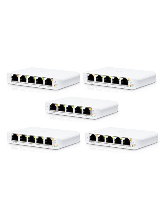 Ubiquiti USW-Flex-Mini Managed Switch 5er Pack [5x Gigabit Ethernet, 1x PoE PD]