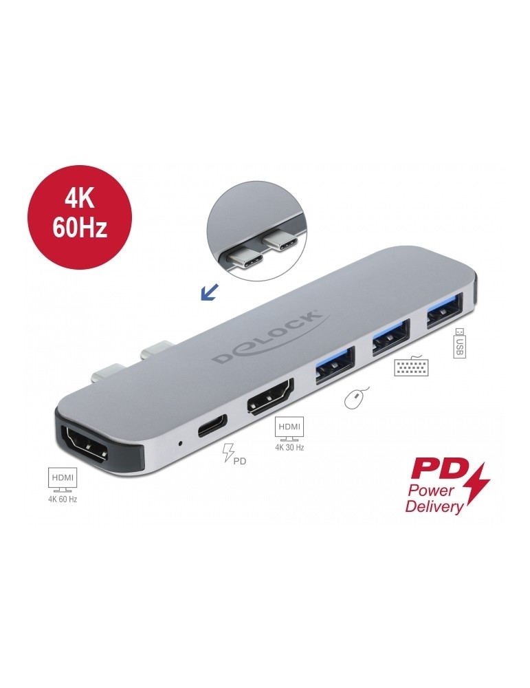 Delock Dockingstation für MacBook Dual HDMI 4K / PD / Hub