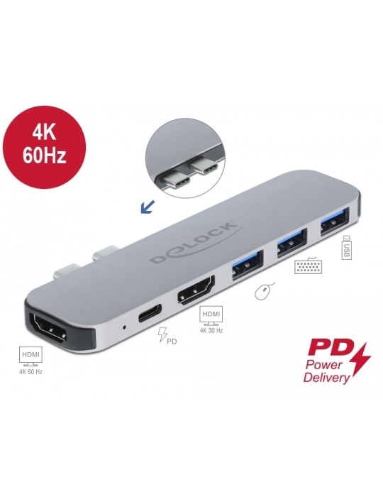 Delock Dockingstation für MacBook Dual HDMI 4K / PD / Hub