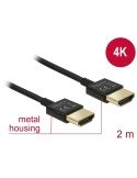 Delock Kabel High Speed HDMI mit Ethernet 4K, 2m, Slim High Quality