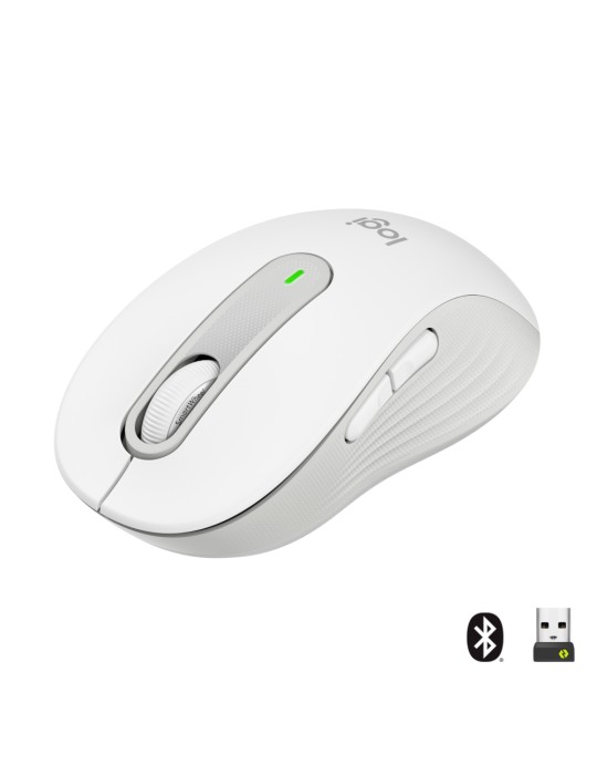 Logitech Signature M650 Medium, kabellose Maus, Bluetooth- und Logi Bolt-kompatibel, Siltent Touch, Smartwheel, USB-Empfänger, O