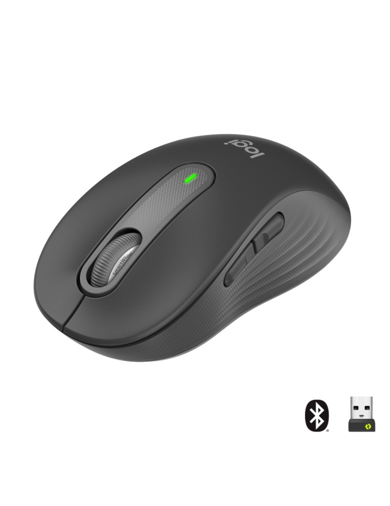 Logitech Signature M650 Medium, kabellose Maus, Bluetooth- und Logi Bolt-kompatibel, Siltent Touch, Smartwheel, USB-Empfänger, G