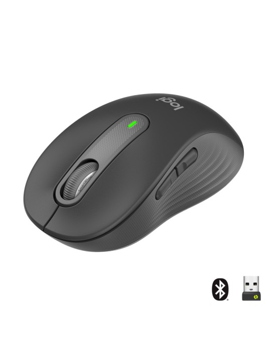 Logitech Signature M650 Medium, kabellose Maus, Bluetooth- und Logi Bolt-kompatibel, Siltent Touch, Smartwheel, USB-Empfänger, G
