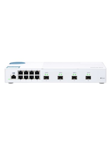 QNAP QSW-M408S Smart Managed Switch [4x 10GbE SFP+, 8x 1GbE (RJ45), Layer 2, Netzwerkmanagement]