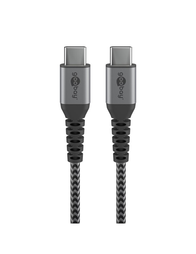 Goobay USB-C auf USB-C mit Metallsteckern, grau, 0,5m