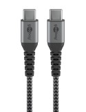 Goobay USB-C auf USB-C mit Metallsteckern, grau, 0,5m