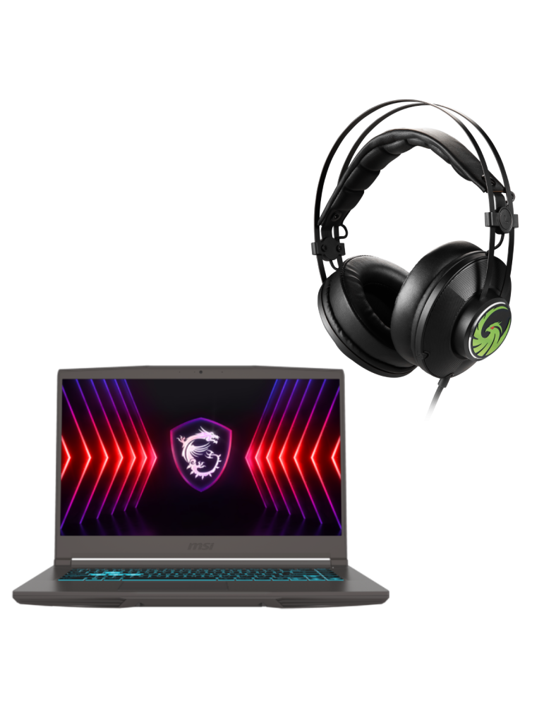 MSI Thin 15 + MSI Gaming Headset Thunderbird Edition - 15,6" FHD 144Hz Display, Intel Core i7-13620H, 16GB RAM, 1TB SSD, NVIDIA 