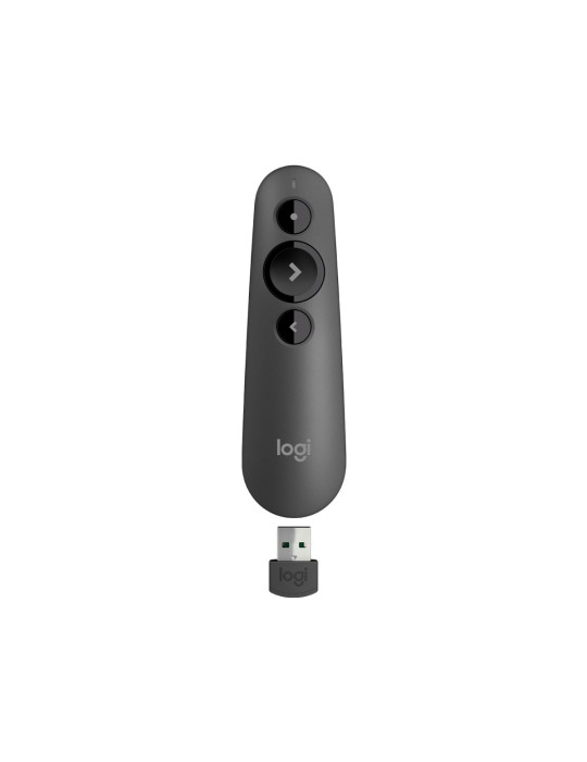 Logitech Presenter 500s, Bluetooth, 20m Reichweite, Roter Laser, USB-Empfänger