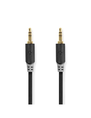Nedis Stereo-Audiokabel | 3.5 mm Stecker | 3.5 mm Stecker |Vergoldet | 1.00 m | rund | Anthrazit | Verpackung mit Sichtfenster