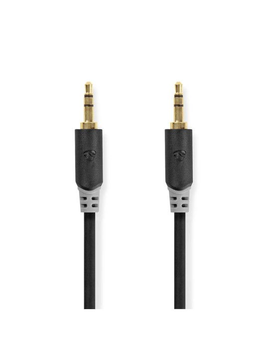 Nedis Stereo-Audiokabel | 3.5 mm Stecker | 3.5 mm Stecker |Vergoldet | 1.00 m | rund | Anthrazit | Verpackung mit Sichtfenster