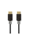 Nedis Displayport-Kabel | DisplayPort Stecker | DisplayPort Stecker | 8K@60Hz | Vergoldet | 3.00 m | rund | PVC | Anthrazit / Gr