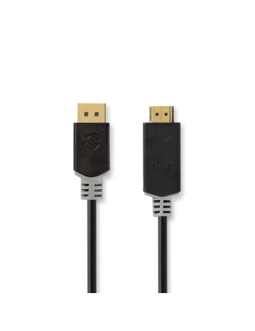 Nedis Displayport-Kabel | DisplayPort Stecker HDMI™| Ausgang | 4K@30Hz | Vergoldet | 2.00 m | rund | PVC | Anthrazit | Verpackun