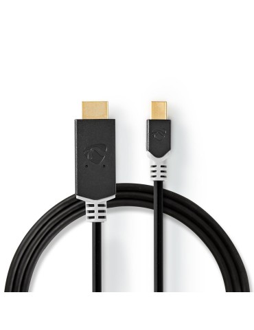 Nedis Mini Displayport-Kabel | DisplayPort 1.4 | DP Stecker | HDMI™ Stecker | 48 Gbps | Vergoldet | 2.00 m | rund | PVC | Anthra