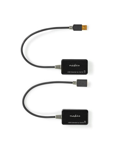 Nedis USB-Extender | USB 1.1 | 1x RJ45 Female | 1x USB-A Buchse | 1x USB-A Stecker | 1x RJ45 Female | 50 m | 12 Mbps | vergoldet
