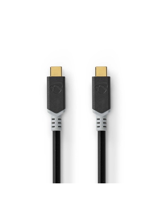 Nedis USB-Kabel | USB 3.2 Gen 2x2 | USB-C™ Stecker | USB-C™ Stecker | 4K@60Hz | 20 Gbps | Vergoldet | 2.00 m | rund | PVC | Silb