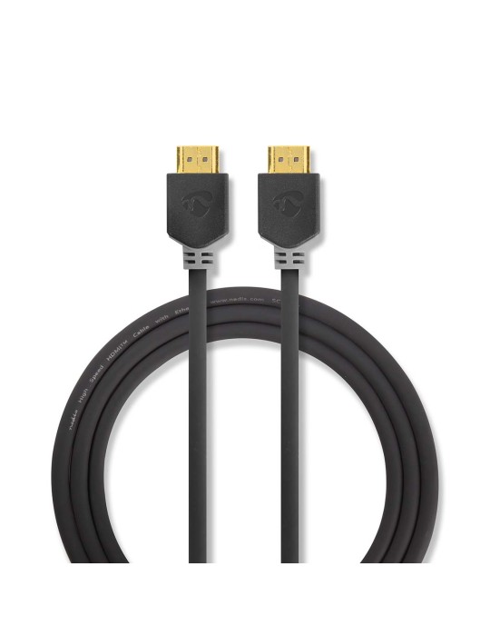 Nedis High Speed HDMI ™ Kabel mit Ethernet | HDMI™ Stecker | 4K@60Hz | ARC | 18 Gbps | 10.0 m | rund | PVC | Anthrazit | Verpack