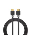 Nedis High Speed ??HDMI ™ Kabel mit Ethernet | HDMI™ Stecker | 4K@60Hz | ARC | 18 Gbps | 10.0 m | rund | PVC | Anthrazit | Verpa